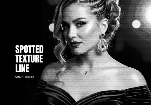 Spotted Texture Lines Photo Effect PSD Template