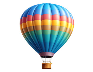 Minimalist Hot Air Balloon Silhouette with Gradient Colors, Isolated