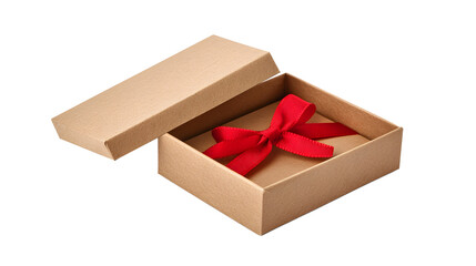 Box, paper box, gift box with a red bow, transparent picture, cutout, png picture