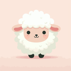 Naklejka premium flat illustration of cute sheep