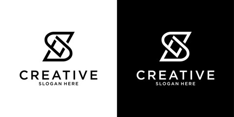 S or SS initial letter logo design vector