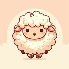 Naklejka premium flat illustration of cute sheep