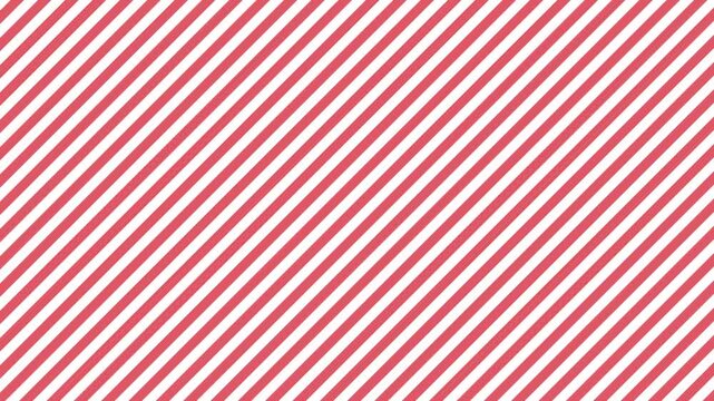 白と赤のストライプが動く背景。シンプルなストライプ柄。A moving background of white and red stripes. A simple striped pattern.