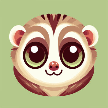 flat illustration of a slow loris