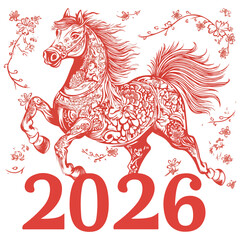 2026, new year, year of the horse, asia, vector, transparent background, festival, design, backdrop, pattern, element, backgrounds, horse, equine