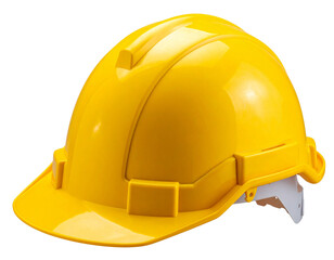 Fototapeta premium Yellow Hard Hat Construction Safety Helmet on transparent background