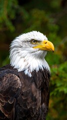 Close-up of an eagle's head and shoulders