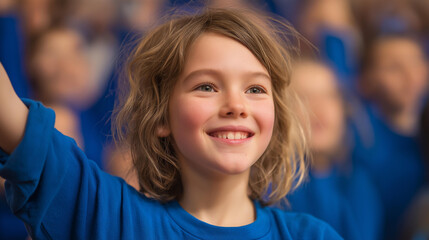 Cheering from the Sidelines Support. A parent enthusiastically cheering for their child at a school play or game, beaming with pride and unconditional support.