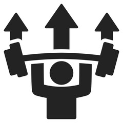 Strength  Icon Solid Style Vector Illustration 