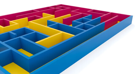 Colorful maze with multiple paths and solutions