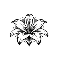 Obraz premium Elegant Black and White Lily Illustration