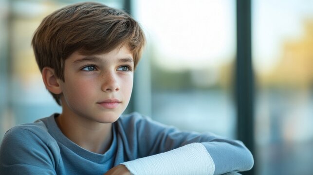Young Boy Contemplates Future Hopeful. - Powered by Adobe