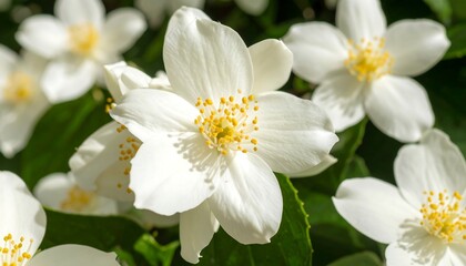 Obraz premium Close-up of white jasmine flowers