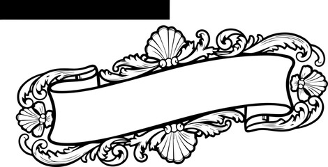 Elegant ornate scrollwork banner design perfect for invitations announcements or decorative titles