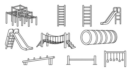 Playground Equipment Line Drawings.