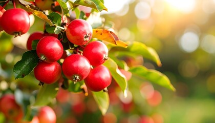 Obraz premium Ripe red apples on branches (1)