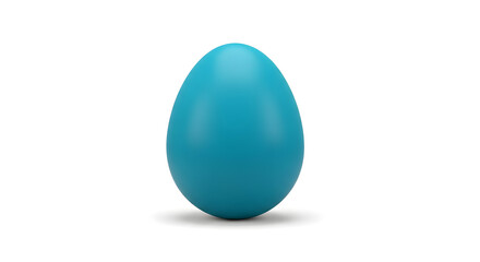 Single blue easter egg on white background, 3d rendering