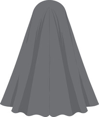 Naklejka premium Simple Cartoon Drawing of a Gray Ghost Costume Isolated Character