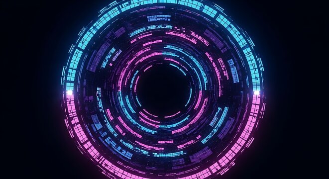 Abstract Futuristic Circular Design.