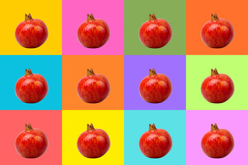 Pomegranates on bright backgrounds for a vibrant look