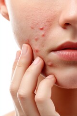 dermatology acne concept with health, closeup, skincare