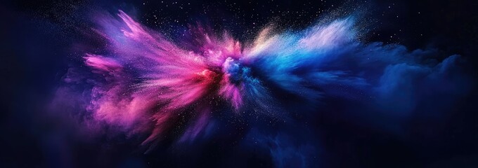 Exploding cosmic nebula of vibrant color