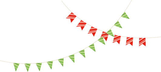 Obraz premium Christmas Red and Green Bunting