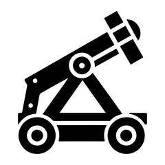 •  imple Pictogram Vector Icon of Medieval Catapult