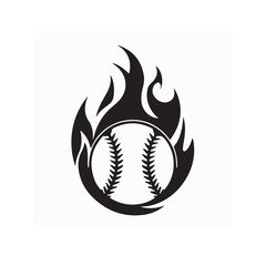 Baseball on Fire Vector Image vector isolated on white background