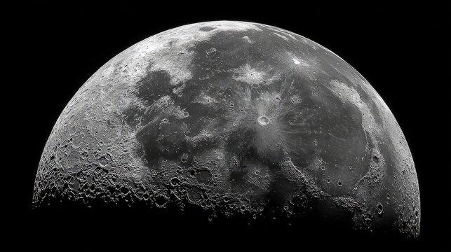 Close-up view of the moon's surface