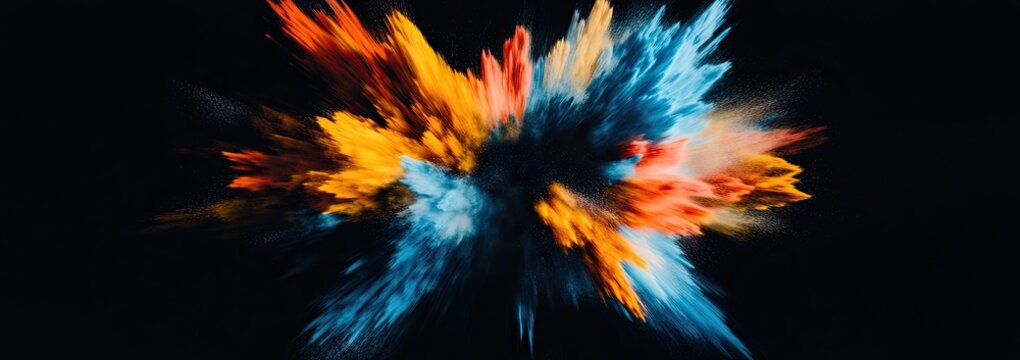 Colorful powder explosion on black background (1)