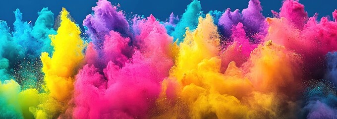 Obraz premium Exploding colorful powder clouds