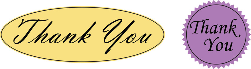 Thank You calligraphy Sign Icon set. Thank you phrase gratitude thanksgiving congratulation thank you greeting card. vector illustration decorated with elements in a clean, modern style.