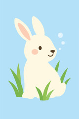 Rabbit sitting in the grass