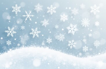 Winter wonderland: sparkling snowflakes in a serene wintry landscape