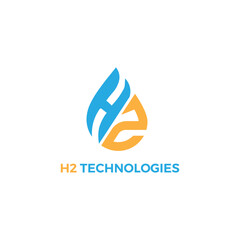 H2 technologies logo with blue and yellow color