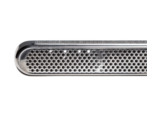 Close-up of a metallic vent