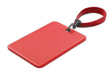 Fototapeta premium Red rectangular tag with strap