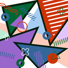 Geometric abstract art background memphis design