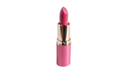 luxury elegant pink lipstick isolated on transparent background