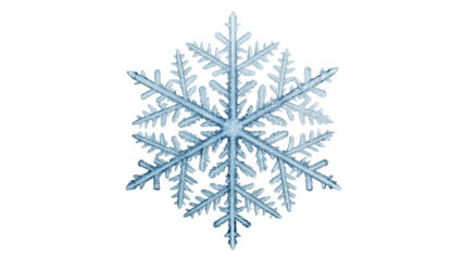 beautiful intricate snowflake isolated on transparent background