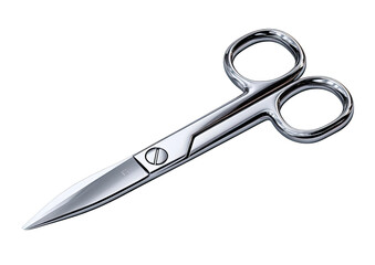 Obraz premium Close-up of polished metal nail scissors