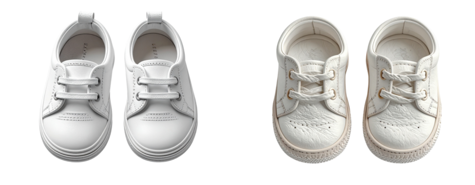 Set Top-View Baby Shoes PNG Isolated on White Background