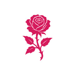 Rose Silhouette Vector Simple Romantic Flower Shape