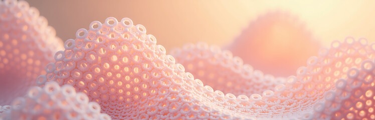 delicate repeating pattern interlocking quatrefoils circles unfurls soft pastel hues set warm sunny background