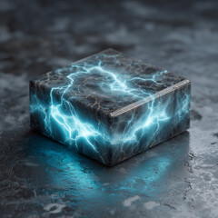 ice cube on blue background