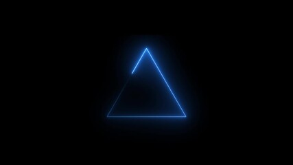 Abstract neon colorful triangle sign icon animation on black background. Neon lights abstract animated background. 4k video. - Powered by Adobe