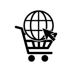 Ecommerce icon Flat vector illustration isolated on white background.