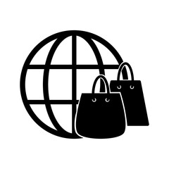 Ecommerce icon Flat vector illustration isolated on white background.