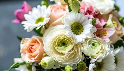 Closeup of a floral bouquet